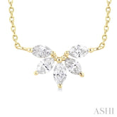 1/3 ctw Semi Circle Chevron Marquise Cut Diamond Fashion Necklace in 14K Yellow Gold